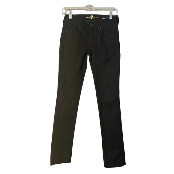 7FAMK Black Mid Rise Cotton Blend Skinny Ankle Denim Jeans Women Sz 24 - Picture 1 of 10